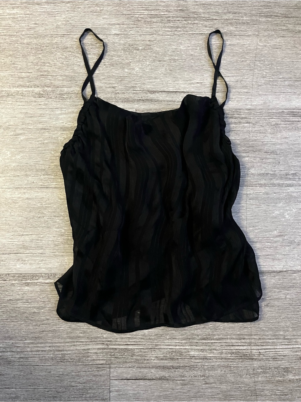 IRO Black Sheer Striped Camisole